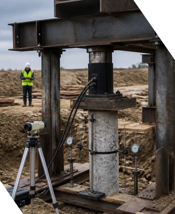 Статические испытания свай с оформлением отчета в Каменке